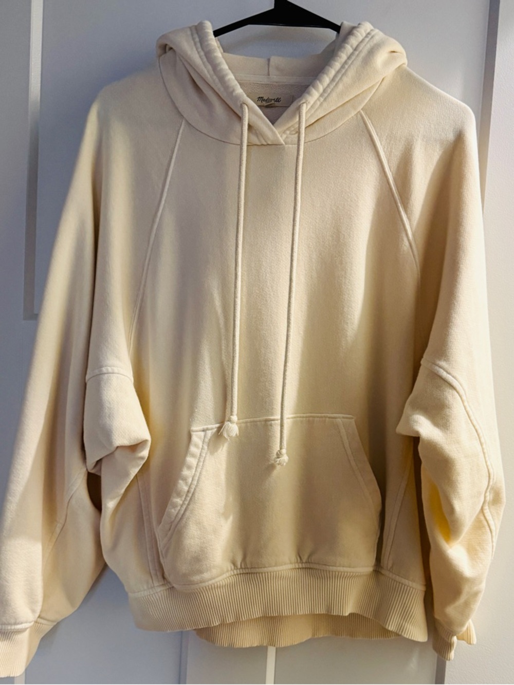 Madewell Cream Hooded Pullover Sweatshirt